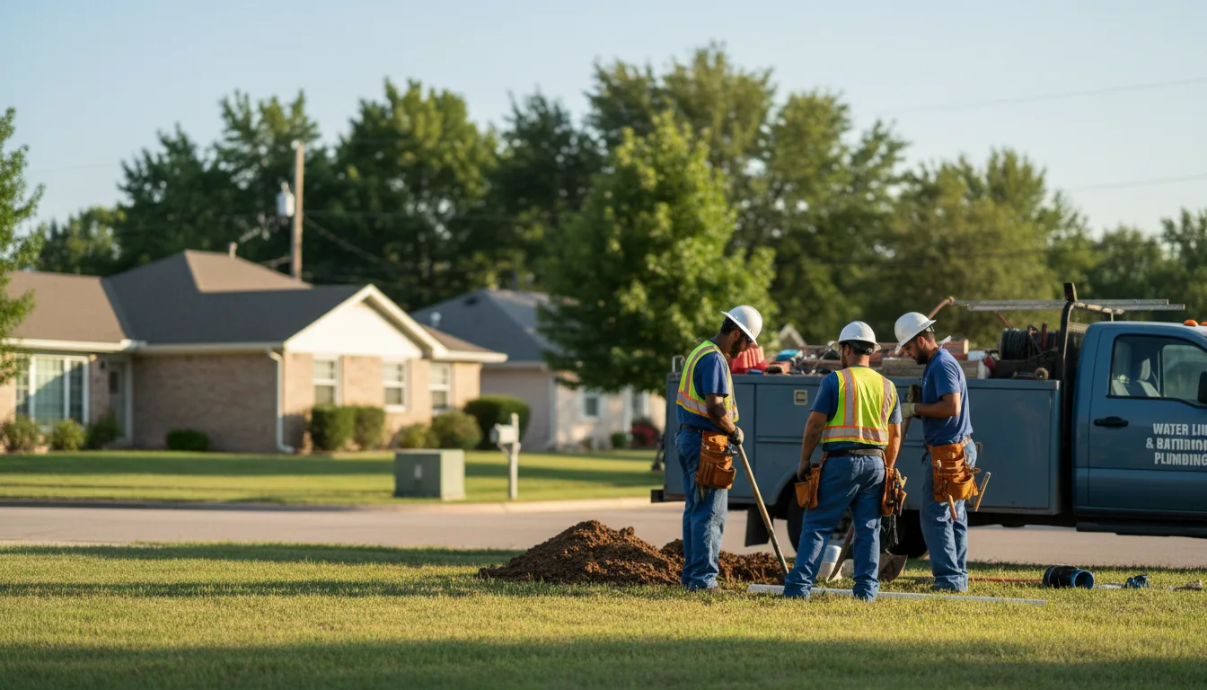 Residential water line and bathroom plumbing service in Devol, OK